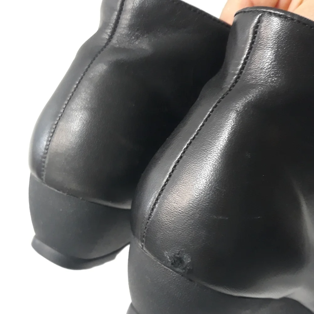 Munro Classic Booties Black Leather Lace Up Shoes Size 10 1/2 M